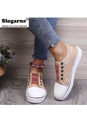 Trainers Canvas Flat Shoes Women Running Shoes Vulcanizing New Women Spring Autumn Sneakers Ladies Casual Sneakers Big Size 43