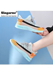 Women's casual shoes new coconut women's shoes fashion popular sneakers weave breathable lightweight non-slip thick sole mesh shoes