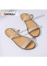 Flat bottom sandals female summer 2018 Korean version students women's shoes wearing Roman outside wear cool beach slippers