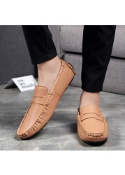 Leather men's shoes luxury brand men's casual shoes comfortable non-slip shoes men's genuine driving shoes simple fashion shoes