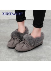 Winter Warm Brand Women Flat Sneakers Winter Plush Fur Female Loafers Faux Fur Female Casual Shoes Flats