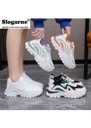 Women's Spring Autumn Thick Sole Sneakers Woman PU Mesh Casual Sneakers Breathable Running New Women's Shoes Vulcanize