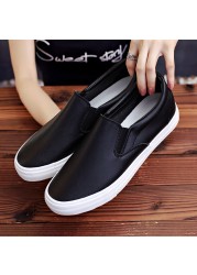 ZYYZYM - Men's PU Leather Shoes Lightweight Breathable Vulcanized Sneakers For Spring Autumn