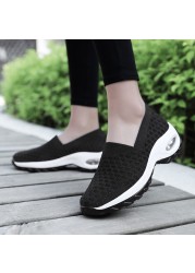 Ladies Breathable Lazy Shoes Comfortable Air Cushion Shock Absorbing Sneaker Outdoor Casual Shoes