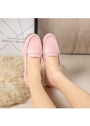 Women Genuine Leather Flats Spring Summer Breathable Comfortable Casual Shoes Femme Loafers Ladies Flat Shoes Nurse