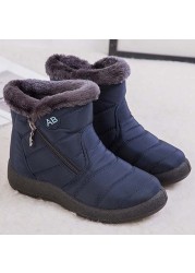 2021 women shoes waterproof boots for women zipper ankle chunky boots female winter snow boots women boots plus size botas mujer