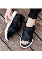 Summer New Sports Men's Sandals Man Slippers Buckle Strap Leisure Fashion Flats Slides Breathable Air Mesh Beach Shoes for Male