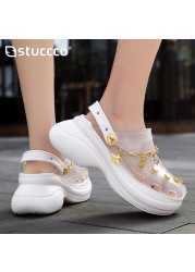 New Clogs Women Sandals Summer Hole Slippers Beach Anti-slip Thick Bottom Outside Increase Wedge Shoes For Women Sandalias Mujer