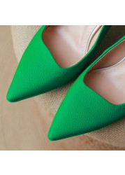 REAVE CAT 2022 Women's Pumps Pointed Toe Thin High Heels 8.5cm Slip On Ladies Office 34-40 Solid Green Black Spring Daily S3624