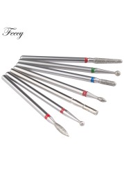 8pcs Diamond Milling Cutter for Manicure Set Nail Drill Bits Accessories Nozzles for Manicure Cutters Pedicure Sanding Nail File