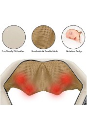 U Shape Electric Massage Shawl Infrared Heated 4D Kneading Car/Home Massage Device Shiatsu Back Neck Shoulder Body Care Tool