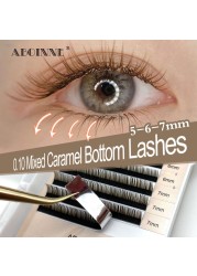 Abonnie bottom lashes matte black dark brown mink lashes tray lower eyelashes extension mixed lashes tray all size selous