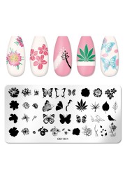 Nail Stamping Plates Natural Animal Snake Scale Flower Grass Tree Theme Image Template Nail Art Template Decoration 42 Designs