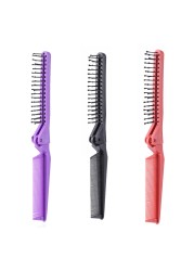 Folding Comb Double Headed Serrated Hair Comb Women Travel Portable Beauty Plastic Massage Brush Hair Styling Tools