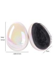 Anti-static Smoothing Egg Round Shape Hairdressing Detangling Comb Straightening Soft Hair Brush Salon Styling Travel Tool