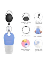 Silicone Refillable Containers Leak Proof Squeezable Reusable Hand Sanitizer Empty Travel Bottles With Key Carriers