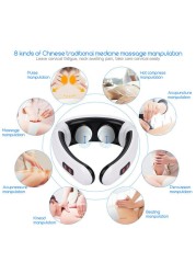 Electric Neck Massager Back Pulse 6 Modes Energy Control Far Infrared Heating Pain Relief Health Care Tool Relaxation Machine