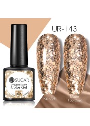 ur sugar caramel color gold sequins gel nail polish for manicure brown chocolate soak off uv gel nail varnish nail art design