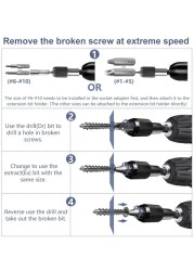 33/22pcs Damaged Screw Extractor Alloy Extractor Drill Bit Set Broken Drill Bit Stripped Easily Take Out Screws Remover Bolt