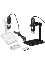 1600X Digital Microscope 3 in 1 USB Soldering Electron Microscope with 8 LEDs Camera Zoom Magnifier for PC Mac Android