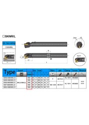 KaKarot Inner Turning Tool Holder S20R-MSKNR12 S25S-MSKNR12 S25T-MSKNR12 S25S-MSKNL12 S32T-MSKNR12 MSKNL12 Carbide Insert