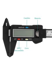 Electronic digital caliper digital caliper plastic fiber body with 0-6 inch/mm large LCD display vernier caliper