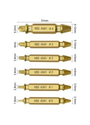 6pcs Damaged Screw Extractor Speed ​​Drill Bits Tool Set Bolt Break