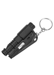 Portable Car Safety Hammer Spring Type Escape Hammer Window Breaker Punch Seat Belt Cutter Hammer Key Chain EDC Tool