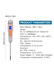 اختبار التربة 3 في 1 EC/ TDS/درجة الحرارة الرقمية اختبار التربة التحقيق متر مع شاشة الخلفية المحمولة اختبار ملوحة التربة