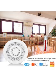 AUBESS Tuya Wifi صندوق الهواء الغاز متر VOC كاشف الغاز مراقبة نوعية الهواء الذكية أتمتة كشاف جهاز الإنذار كشاف جهاز الإنذار كاشف حساس