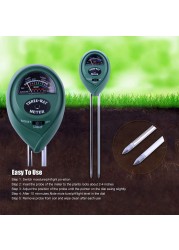 2 Packs 3 in 1 Soil Moisture Light PH Acidity Tester Plant Tester Indoor Outdoor Soil Moisture Sensor Meter Plant Humidity