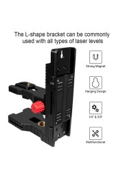 Clopiona Strong Magnet Adjustable Laser Level Bracket L-Bracket Wall Mount Leveling Support Hanger For Universal Use