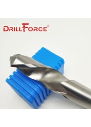 Drillforce 1pc 0.5mm-20mm Left Hand Steel Carbide Drill Bit Reverse Spiral Flute Twist Drill Bit For Steel Alloy Stainless Tool