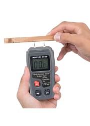 9V Wood Moisture Meter Digital LCD 0-99.9% Two Pins ABS Wood Wood Moisture Humidity Tester Timber Moisture Detector