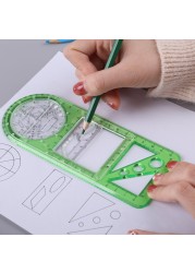 Multifunctional Geometric Ruler Geometric Drawing Template Rotate Measuring Tool for School Office линееека Templates