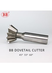 BB HSS Dovetail Cutter 45 55 60 Degree 8mm 16mm 25mm Dovetail End High Speed ​​Steel Mill