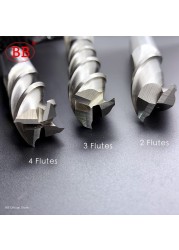 BB End Mills High Precision HSS Metal Cutter Co8 Cobalt D1-32mm 2 3 4 Flutes Teeth Aluminum Milling Tool Key Seats Router Bit