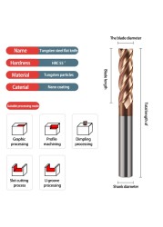 HRC55 كربيد نهاية مطحنة 1 2 4 5 6 8 10 12 مللي متر 4Flutes قاطعة المطحنة قطع الحديد القاطع CNC ماتشينج CNC EndMill قاطعة المطحنة