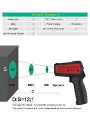 BSIDE BTM11 IR-LCD Digital Infrared Thermometer Color Screen Thermometer -50~580 Non-Contact Laser Thermometer