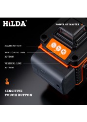 HILDA 12/16 lines 3/4D self-leveling laser level 360 horizontal and vertical cross super powerful green laser level