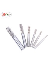 6pcs/set 1/16 3/32 1/8 5/32 3/16 1/4 inch High Speed ​​Steel 4 Flute English End Mill Cutter HSS Straight Shank Milling Cutter