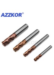 Milling Cutter Alloy Coating Tungsten Steel CNC Tool Maching Hrc55 Endmill azkor Top Milling Cutter Kit Milling Machine Tools