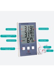 CX-201A Digital Thermometer Hygrometer Indoor Outdoor Temperature Hygrometer LCD Display Sensor Probe Weather Station