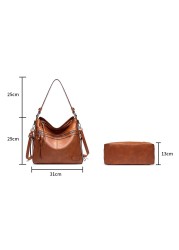 2pcs/set women handbag bags composite solid leather shoulder bags for women 2022 large tote messenger women bag sac bolsa