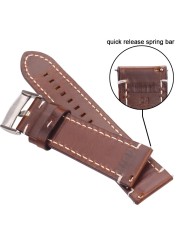 Watchbands النفط الشمع جلد طبيعي حزام 7 ألوان النساء الرجال جلد البقر ووتش الفرقة 18 مللي متر 20 مللي متر 22 مللي متر 24 مللي متر ووتش اكسسوارات