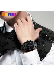 SKMEI 1274 Men's 5ATM Waterproof Students Quartz Wristwatch Digital Alarm Date Year EL Backlight Chronograph EL Lighting Chip