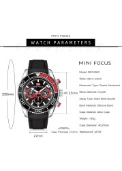 Fashion Mens Watches Top Brand Luxury Quartz Multifunction Waterproof Sports Wristwatches Black Silicone Strap Relogio Masculino