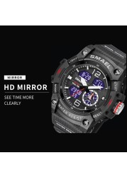 SMAEL 2022 New Men's Watches Dual Time Military Watches 50M Waterproof Men 8007 Shock Resistant Sport Watches Wtach Gifts