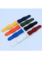 Nature Soft Silicone 24mm Watchband Bracelet for Panerai Strap for PAM389/111/441 Waterproof Watch Accessories Watch Band