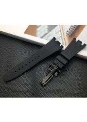 Luxury Brand Silicone Rubber Watchband For Audemars For Piguet Strap 28mm Watch AP Band Men Bracelet Butterfly Buckle Tools